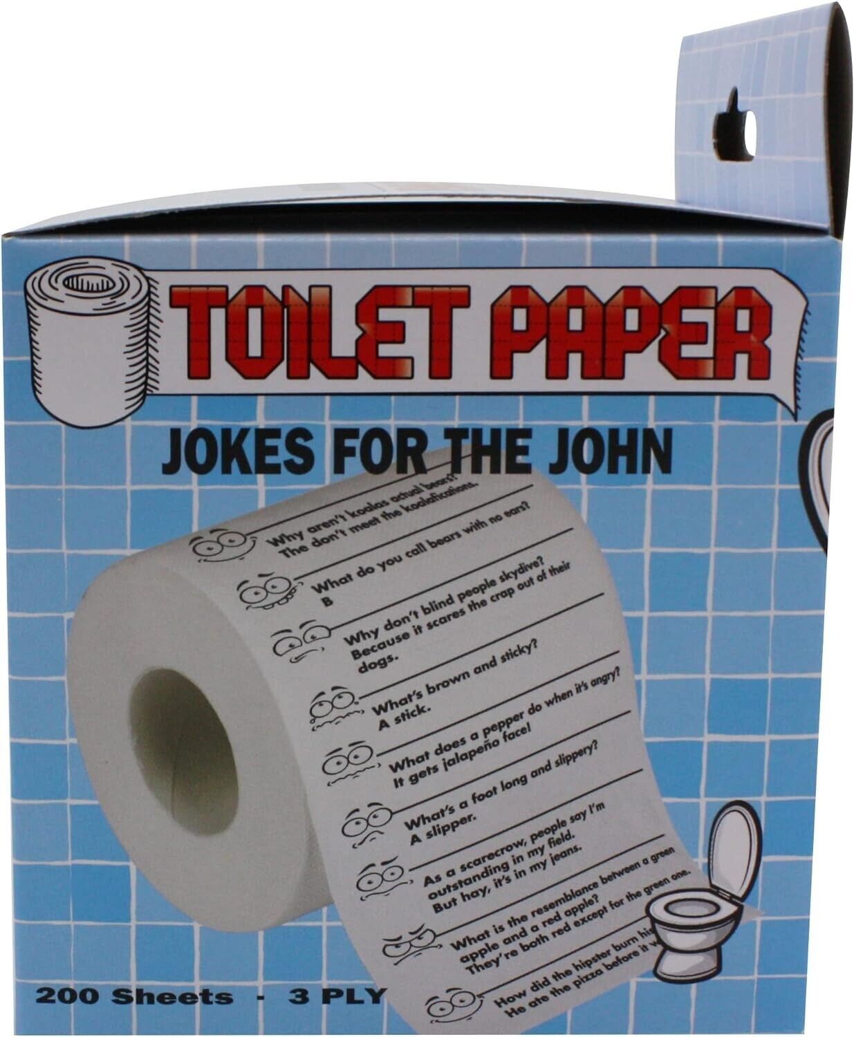 Crap Jokes for the John – Funny Toilet Paper Roll for Bathroom – Party Potty Fun