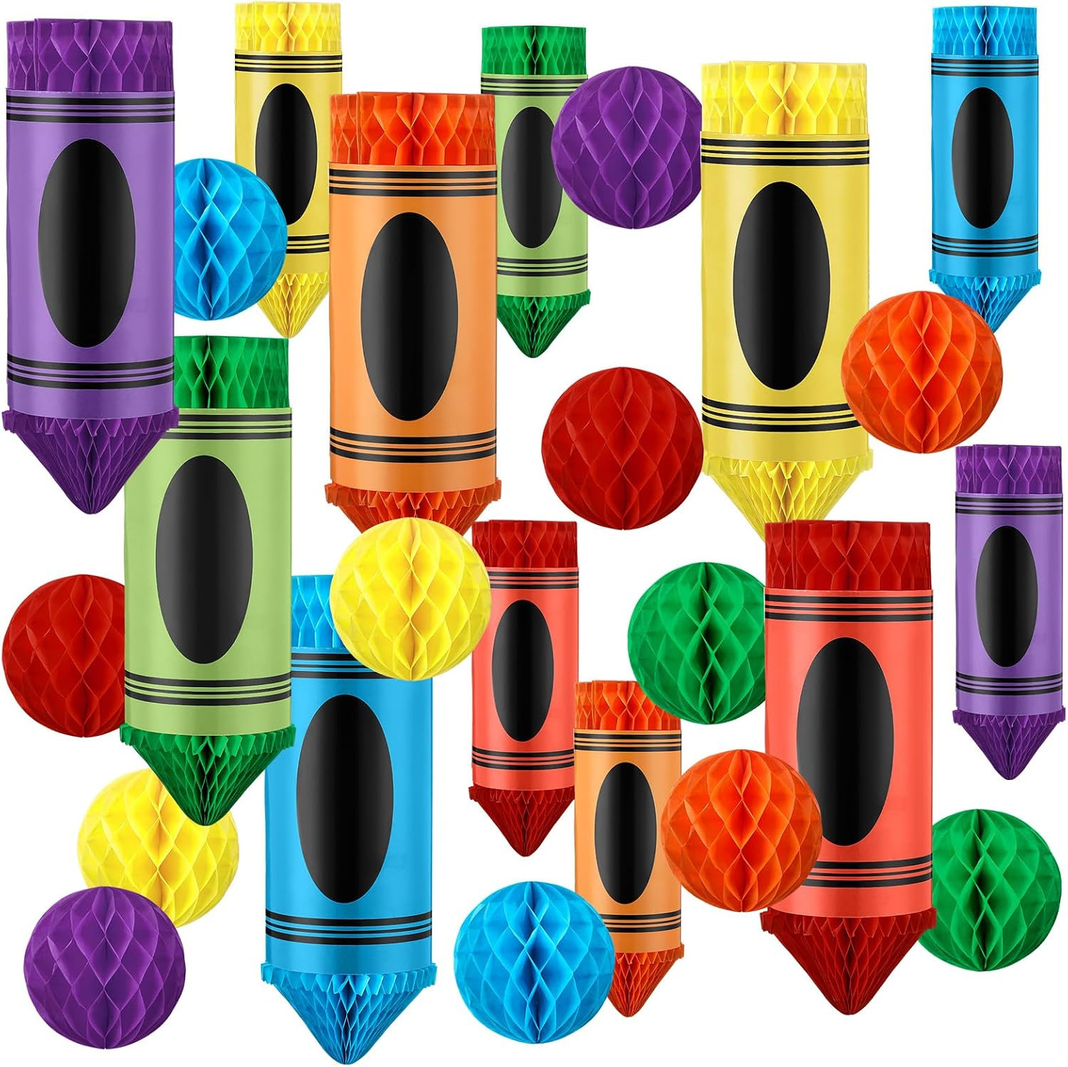 24 Pcs Classroom Decor Back to School Decorations Hanging Honeycomb Centerpiece
