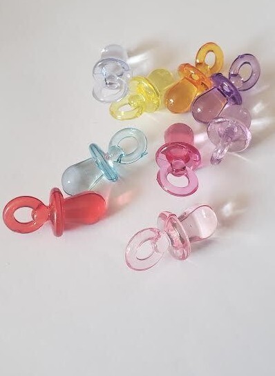 CraftbuddyUS 20pcs x (1.25 x0.5inch) MIXED Colors Acrylic plastic Pacifier Charm