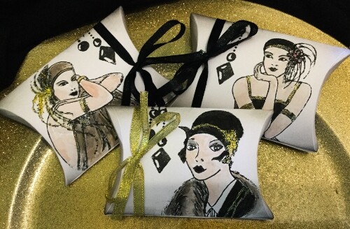 Art Deco Ladies Pillow Boxes – set of 8