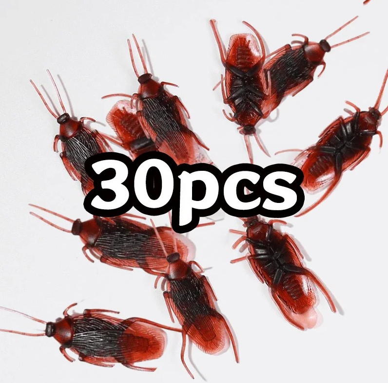 30pcs Realistic Fake Cockroach Prank Bugs Halloween Party Toys Prank Simulation