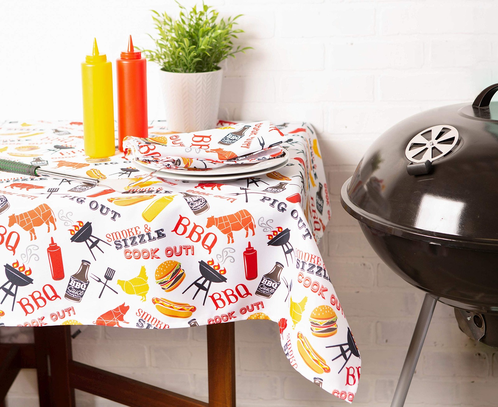 DII Outdoor Tabletop Collection, Stain Resistant & Waterproof, 60×84, Barbeque