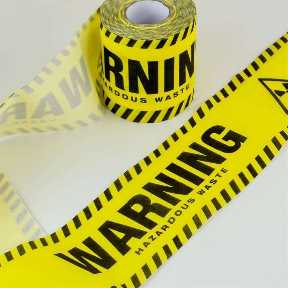 WARNING HAZARDOUS WASTE Toilet Paper Roll – Halloween Party Bathroom Potty Joke