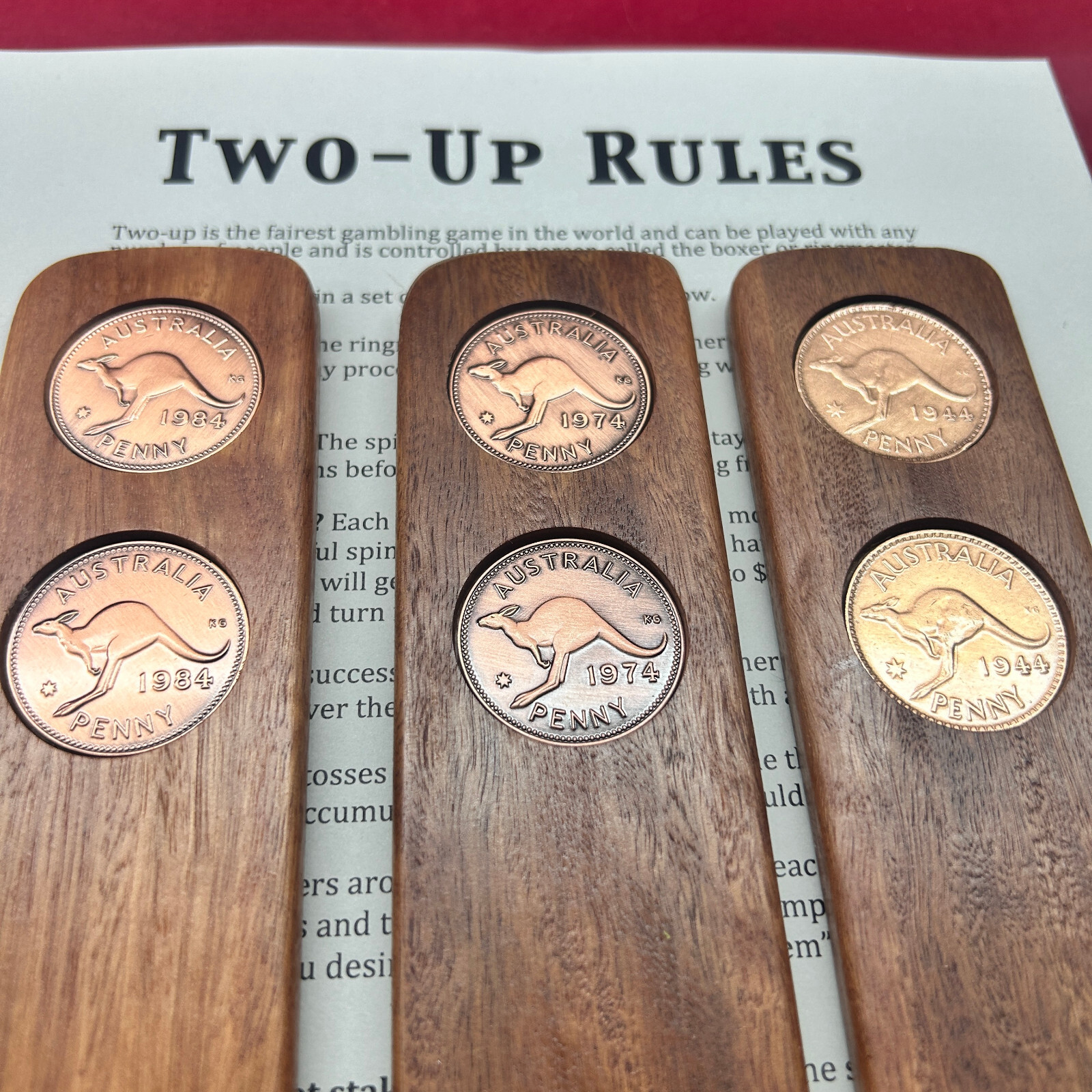 70th Birthday Present Gift – 1956 Australian Penny 2UP Game – ANZAC Day Two-Up