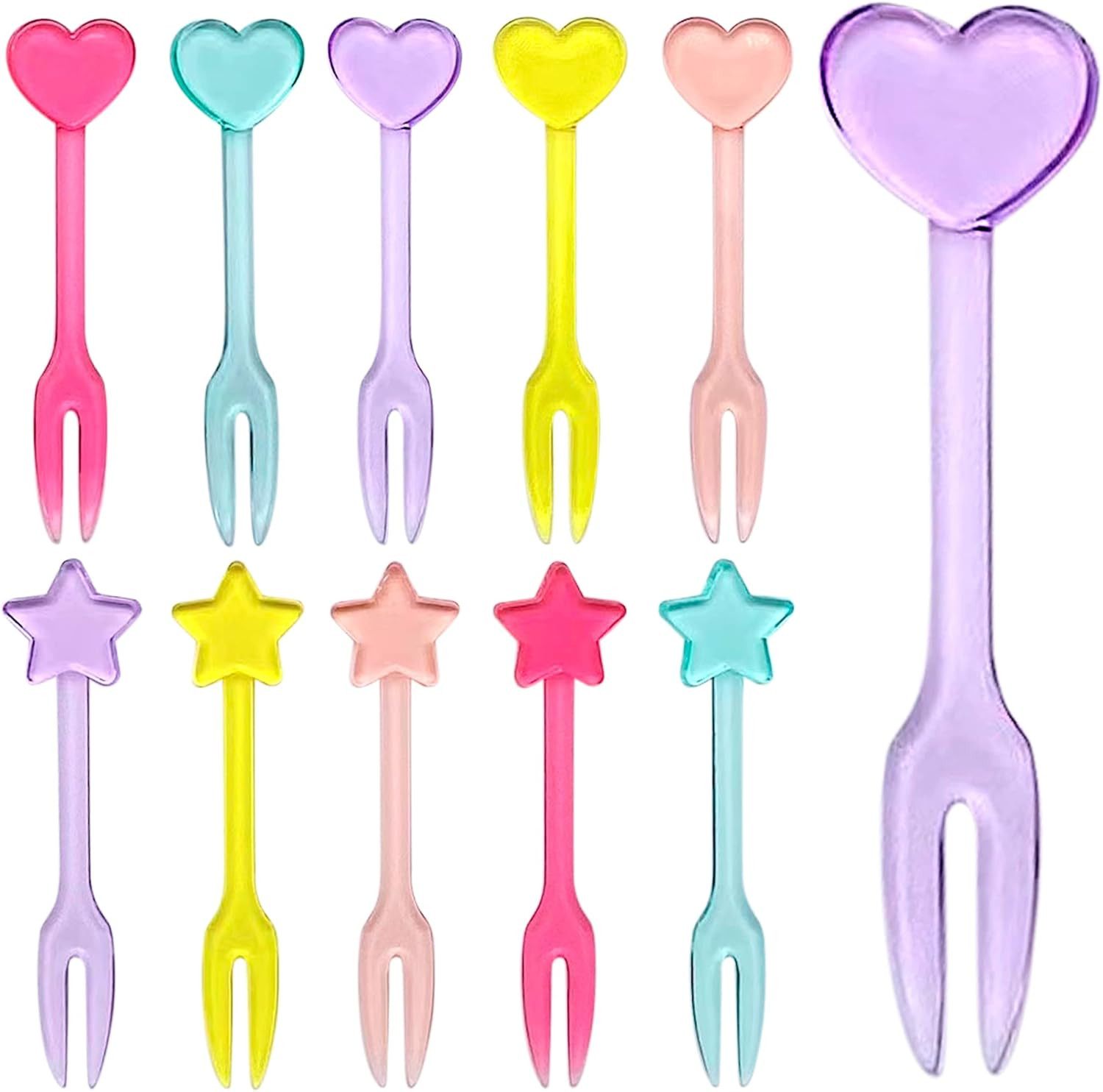 30 Forks for Kids – Fruit Picks, Bento Box Picks, Reusable Mini Toothpick Sticks