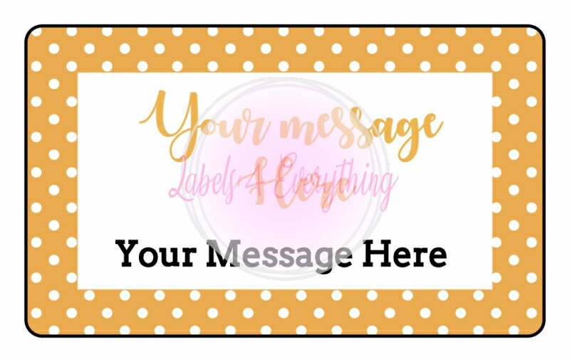 Personalised Polka Dot Rectangle Stickers Gift Seals Tag Sweet Cone Bag Box