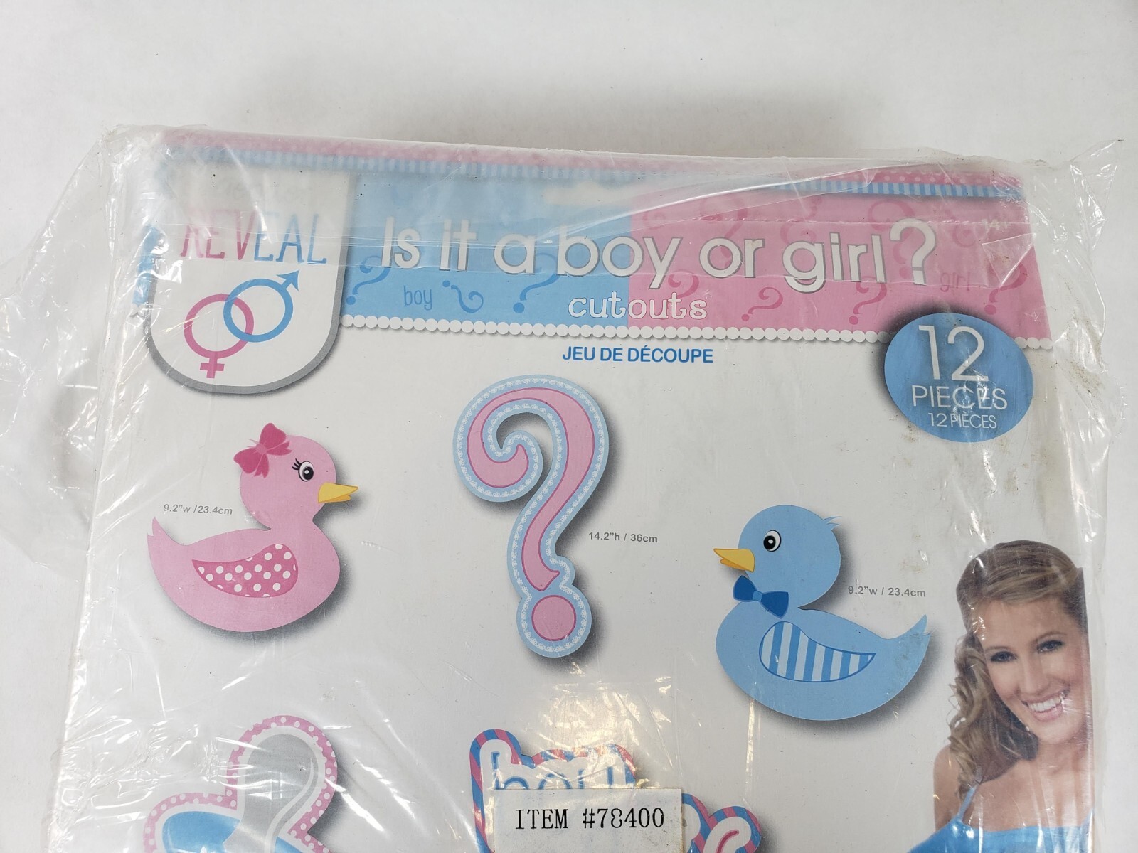 Lot Of 12 Forum Novelties Gender Reveal Baby Shower Wall Decoration Cutouts