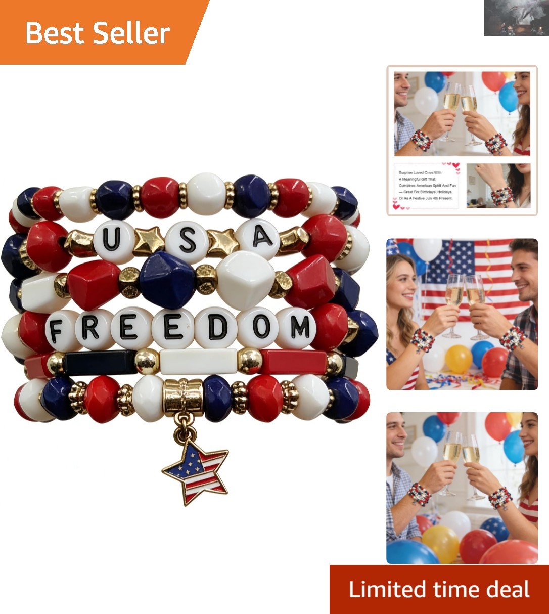 Minimalist Elastic Bracelets for Independence Day – Perfect for Celebrations