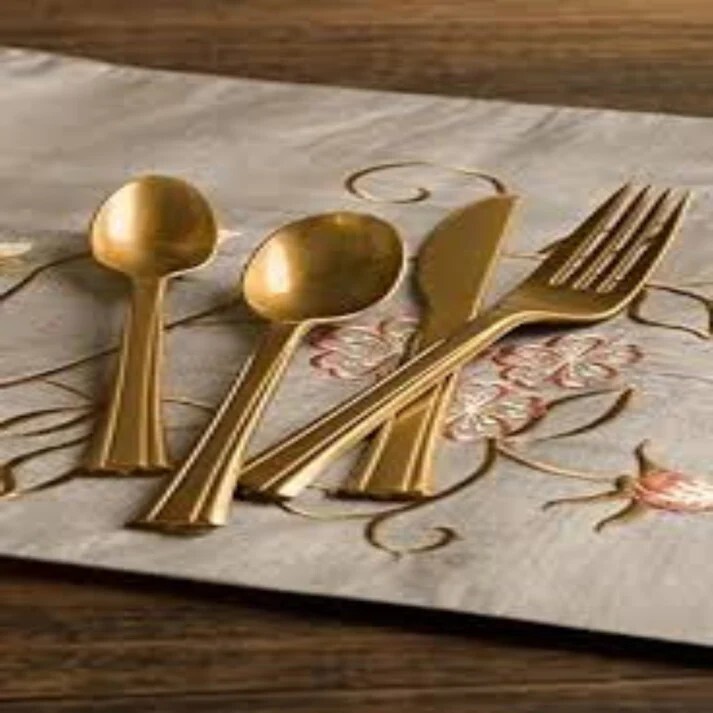 Gold Heavy weight Plastic Spoons 48 Pieces Tableware Decorations for Parties