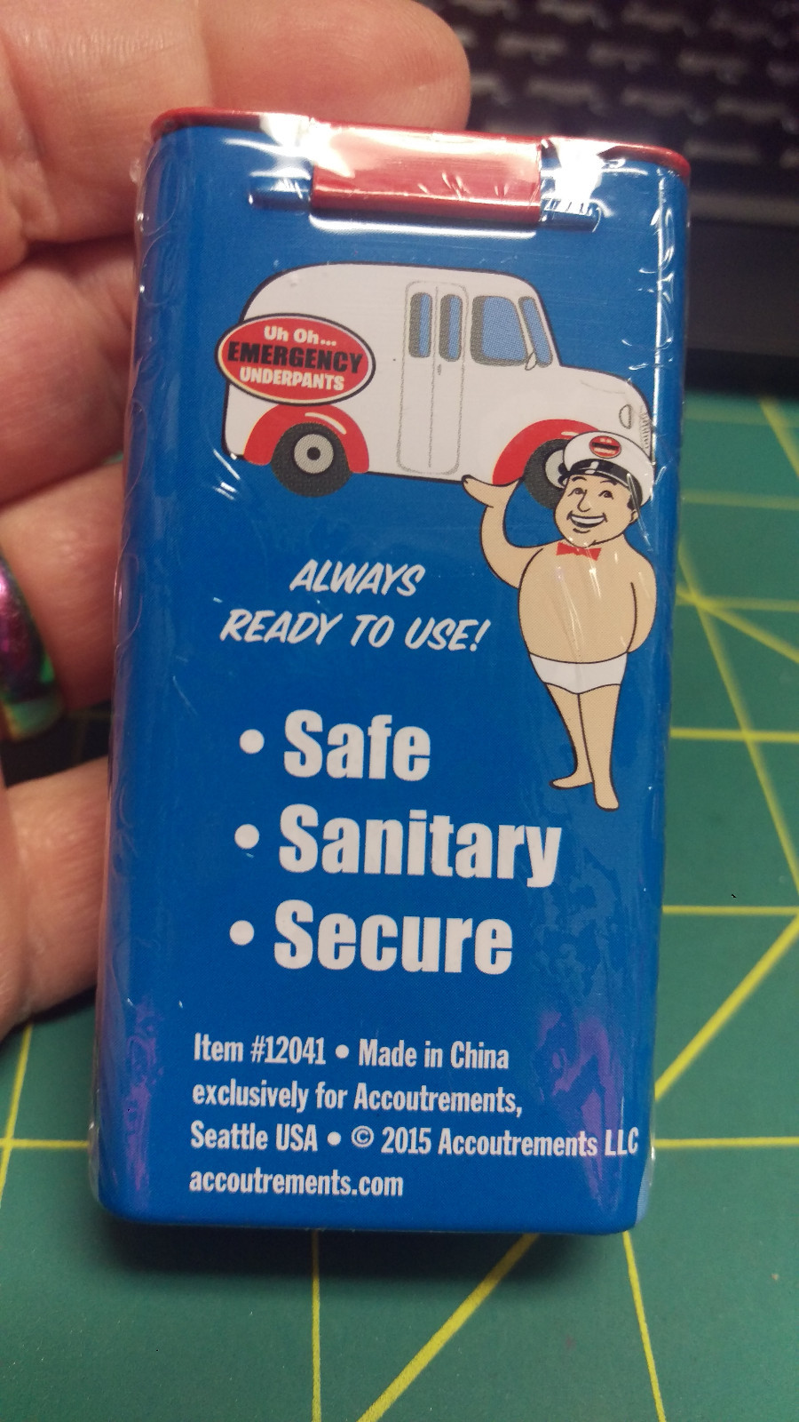 Emergency Underpants – Unopened Sealed Tin with 1 Pair – fits most adults