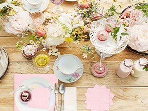 50 Pcs Iridescent Light Pink Paper Plates 25 × 7” and 25 × 9” Disposable Pink