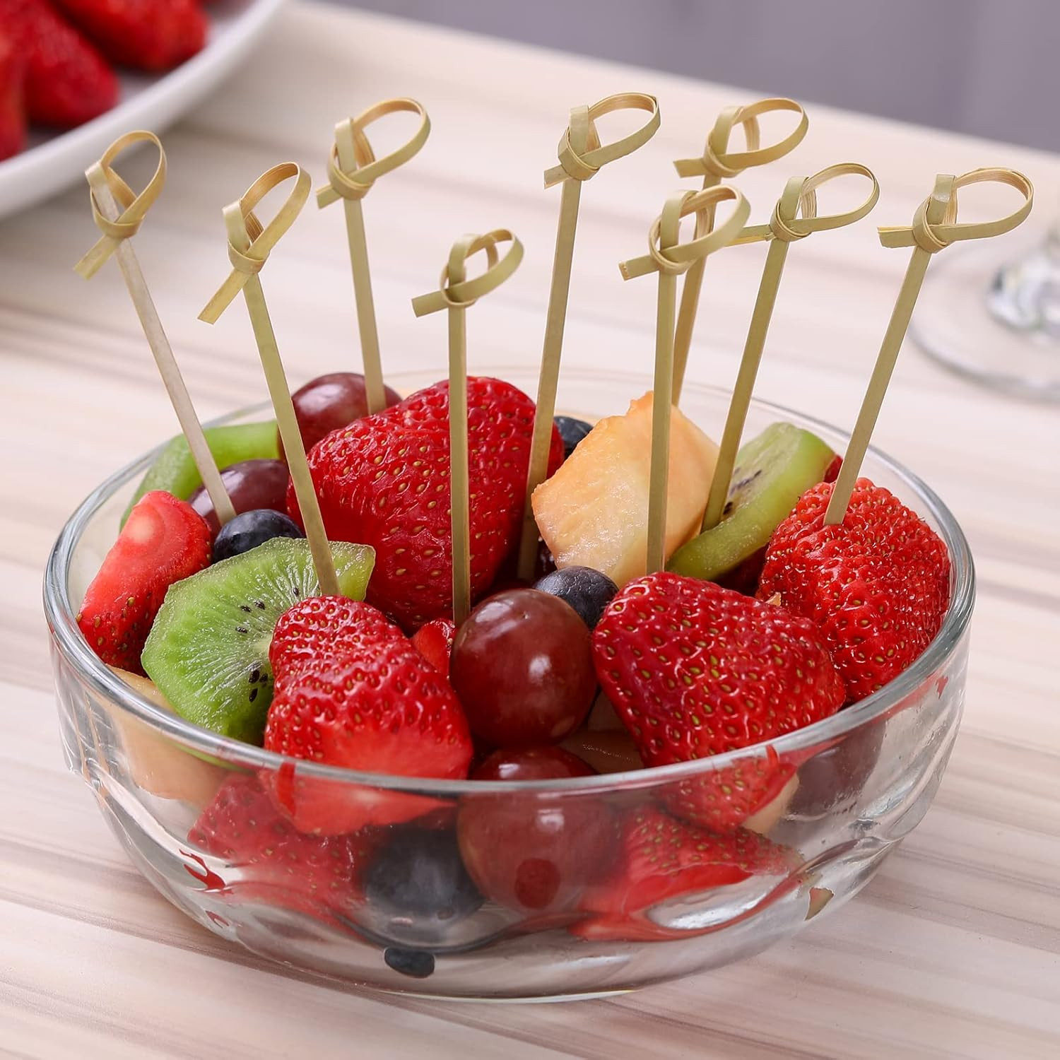 200 PCS Cocktail Picks, 4.7 Inch Toothpicks for Appetizers, Natural Bamboo Knot