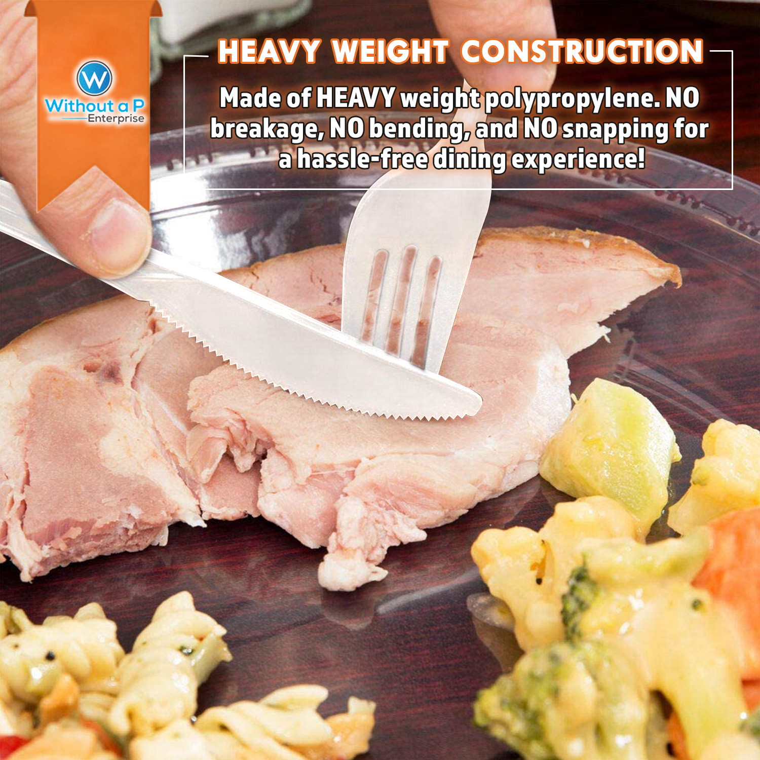 BULK HEAVY WEIGHT Cutlery Individually Wrapped White Plastic Cutlery