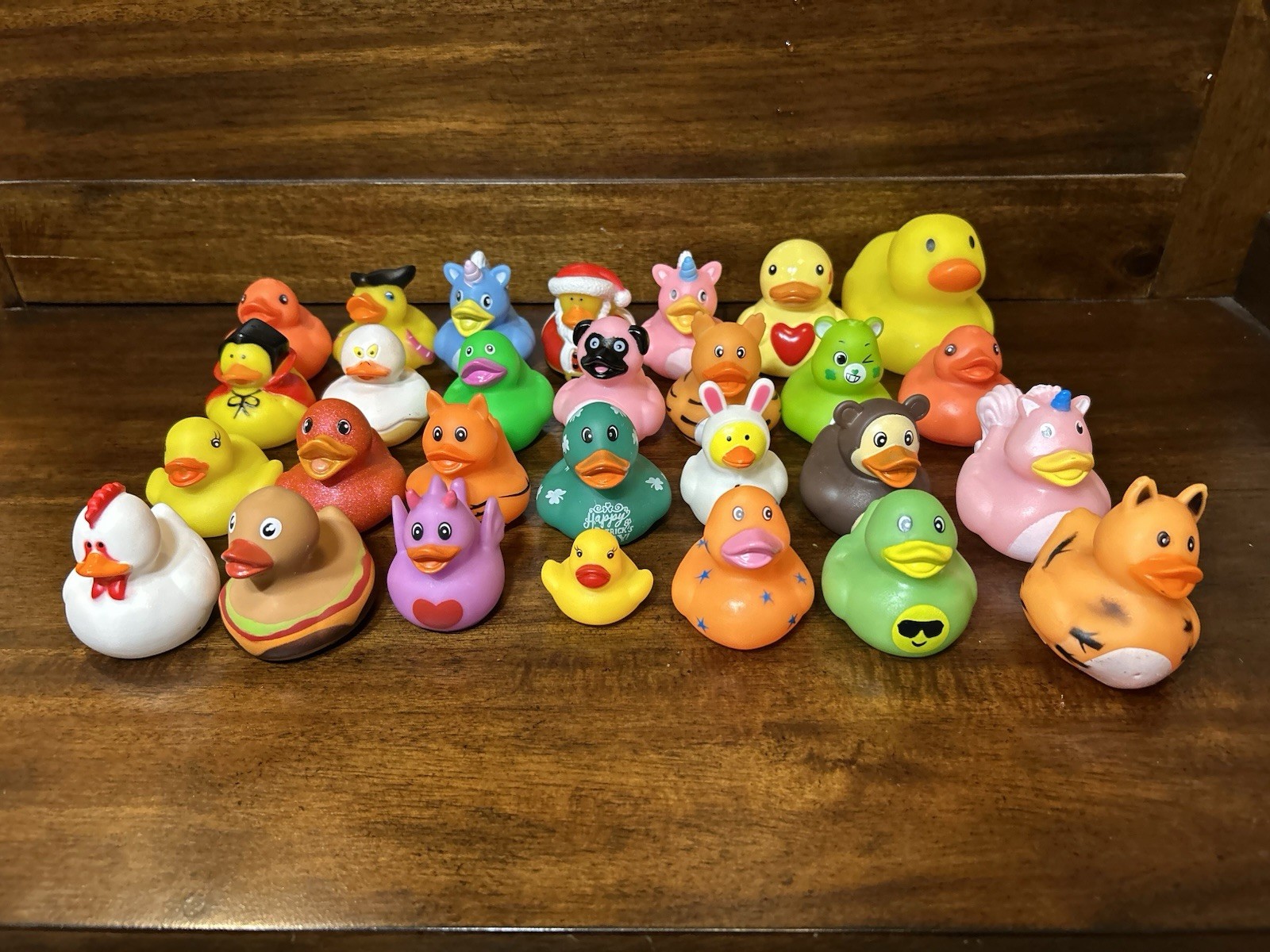 Lot of 28 Rubber Ducks Assorted Costumes Themes Holidays Jeep Bath Floaters 1+”