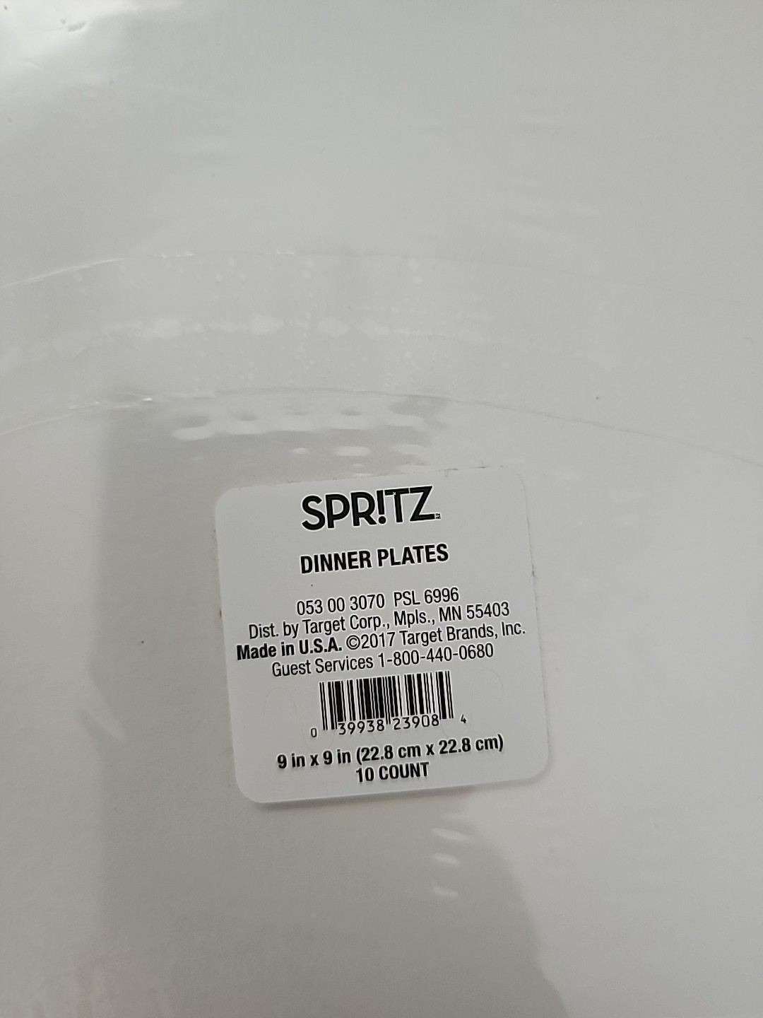 Spritz Square Multicolor Block Pattern Dinner Plates 10ct 9″