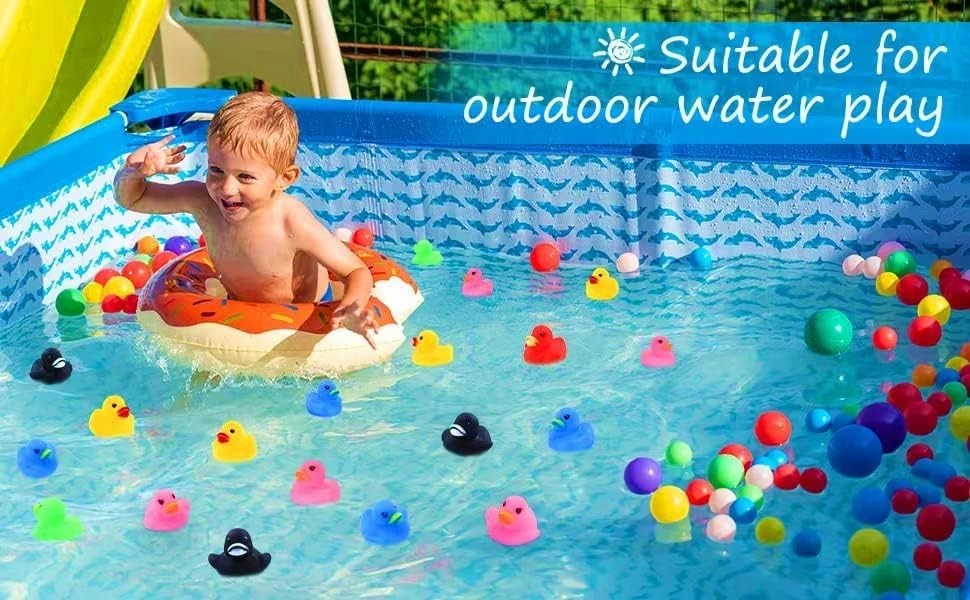50 pcs Rubber Ducks Bulk Set Assorted Melange Duckies for Jeep Ducking Bath Toys