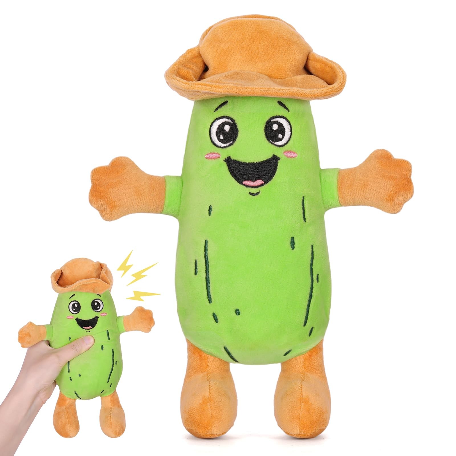 A AIFAMY Yodeling Plush Pickle – 10”Hilarious Singing Cucumber Toy 10 inches