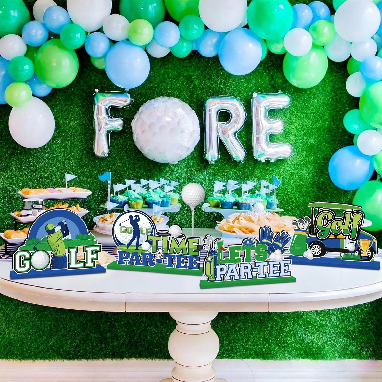 4 PCS Masters Golf Party Decorations Birthday Wooden Centerpieces Table