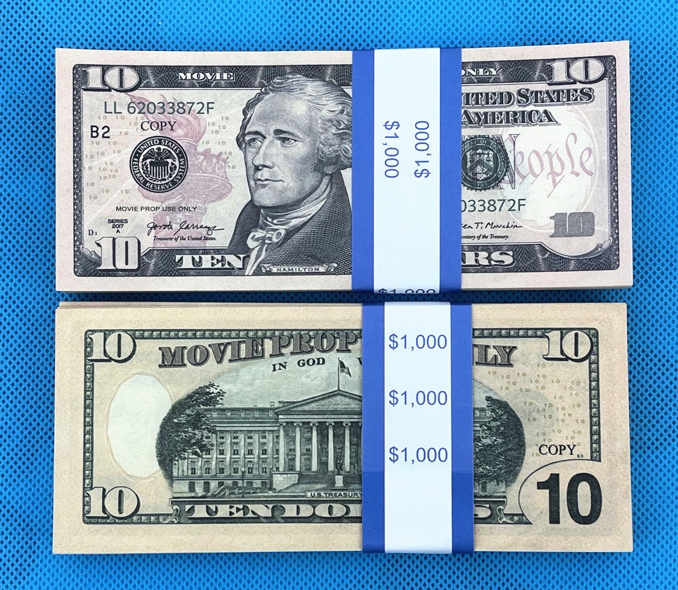 300 Pieces $10 Bills Prop Replica Money for Movies, Parties, Tik Tok, Instagram