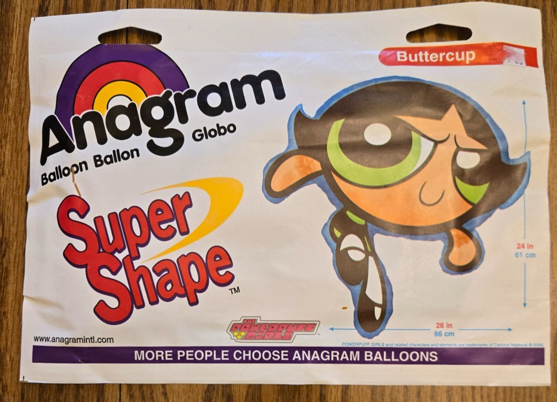 Vintage supershape power puff girls Buttercup all occasion mylar balloon new