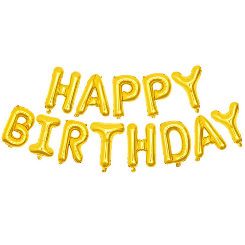Happy Birthday Balloons Banner Bunting Letter Foil Balloon Party Self Inflating
