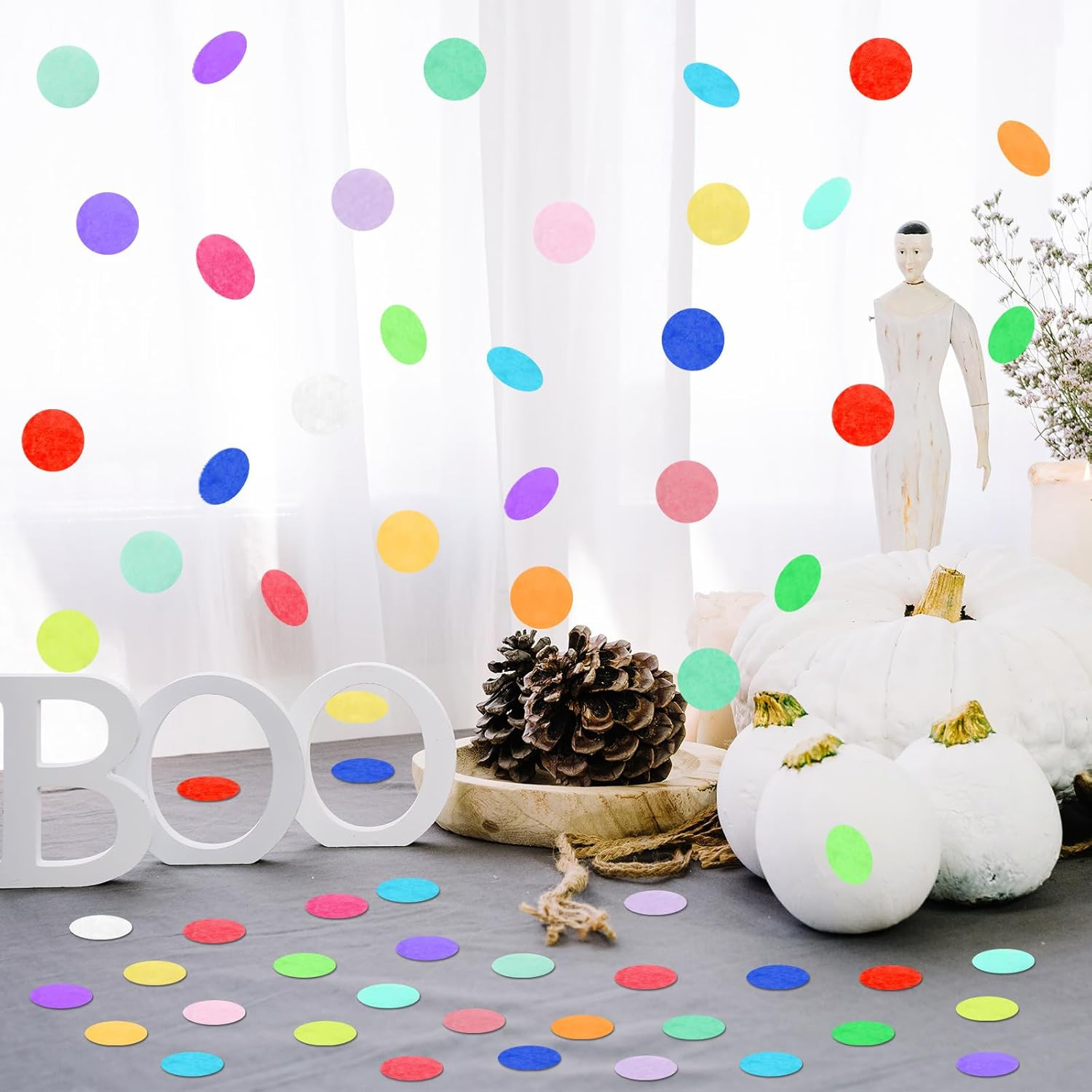 5.4Oz Multicolor 1 Inch round Tissue Paper Confetti, round Confetti Birthday Sca