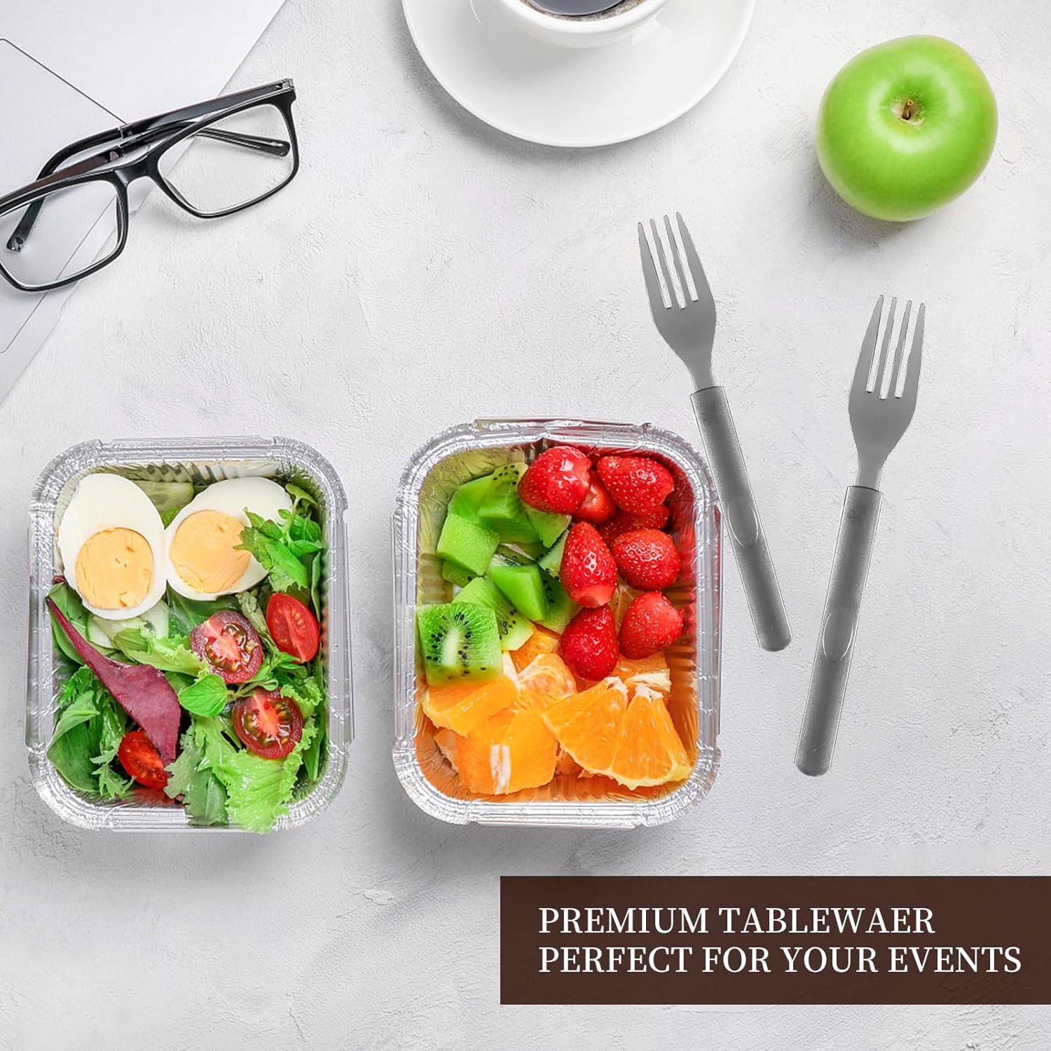 Gold Individually Wrapped Heavy Weight Disposable Plastic Forks – Perfect for Ou