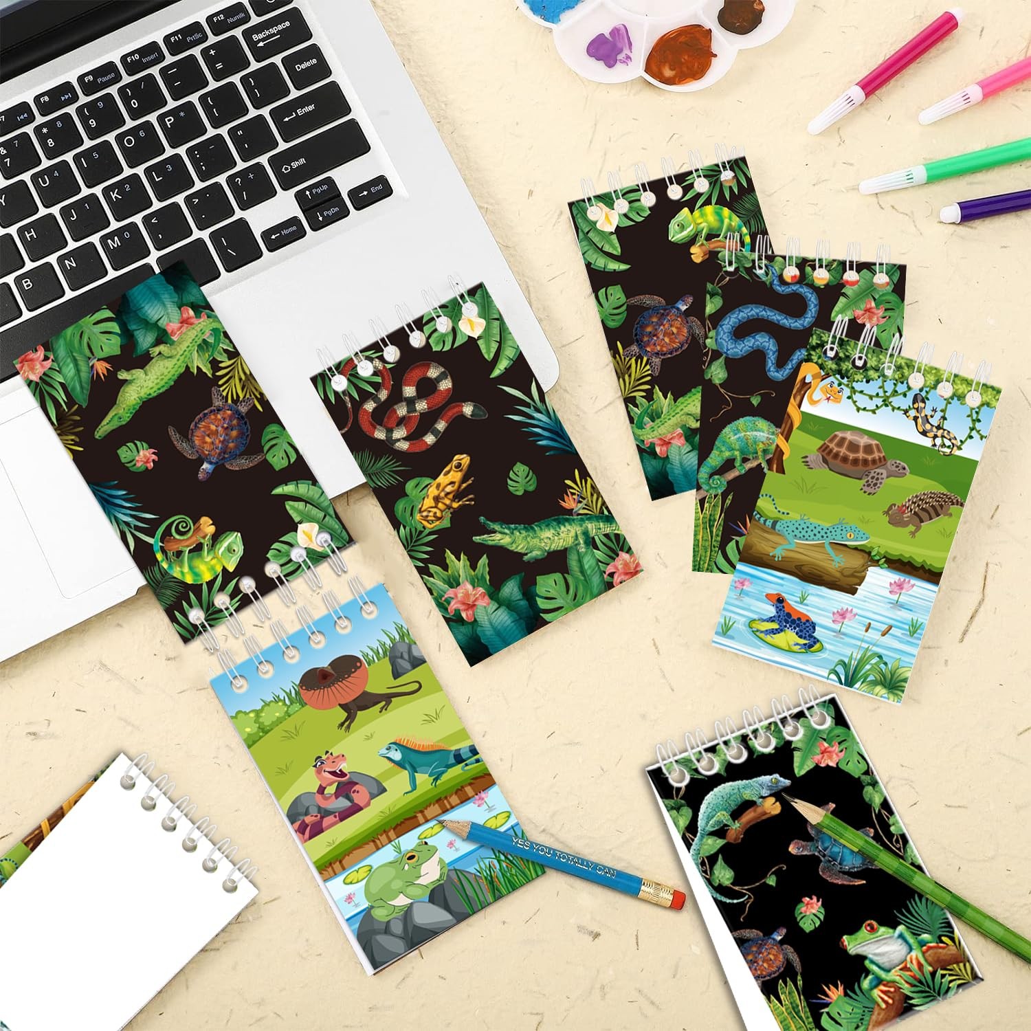 Reptile Party Favor Supplies including Reptile Theme Gift Bags, Wristbands, S…