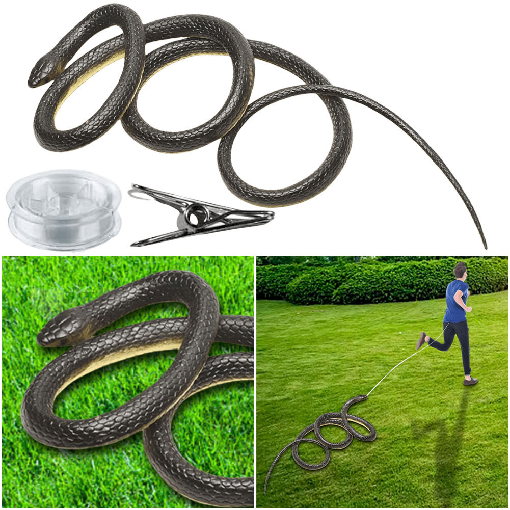 Fake Realistic Snake Lifelike Real Scary Rubber Toy Prank Party Joke For Garden