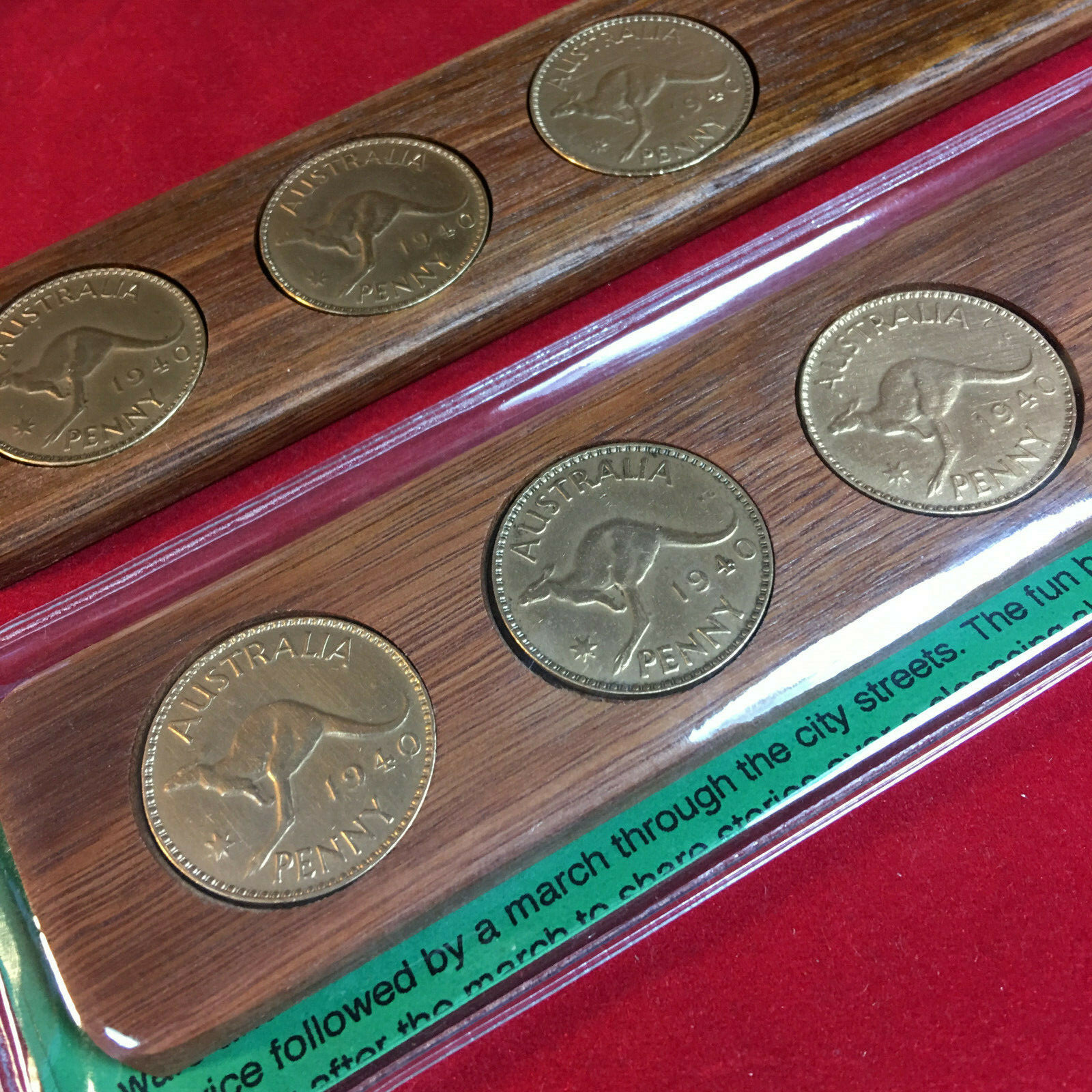 80th Birthday Gift Present Hardwood Two-Up Game 1944 Australian Pennies Anzac