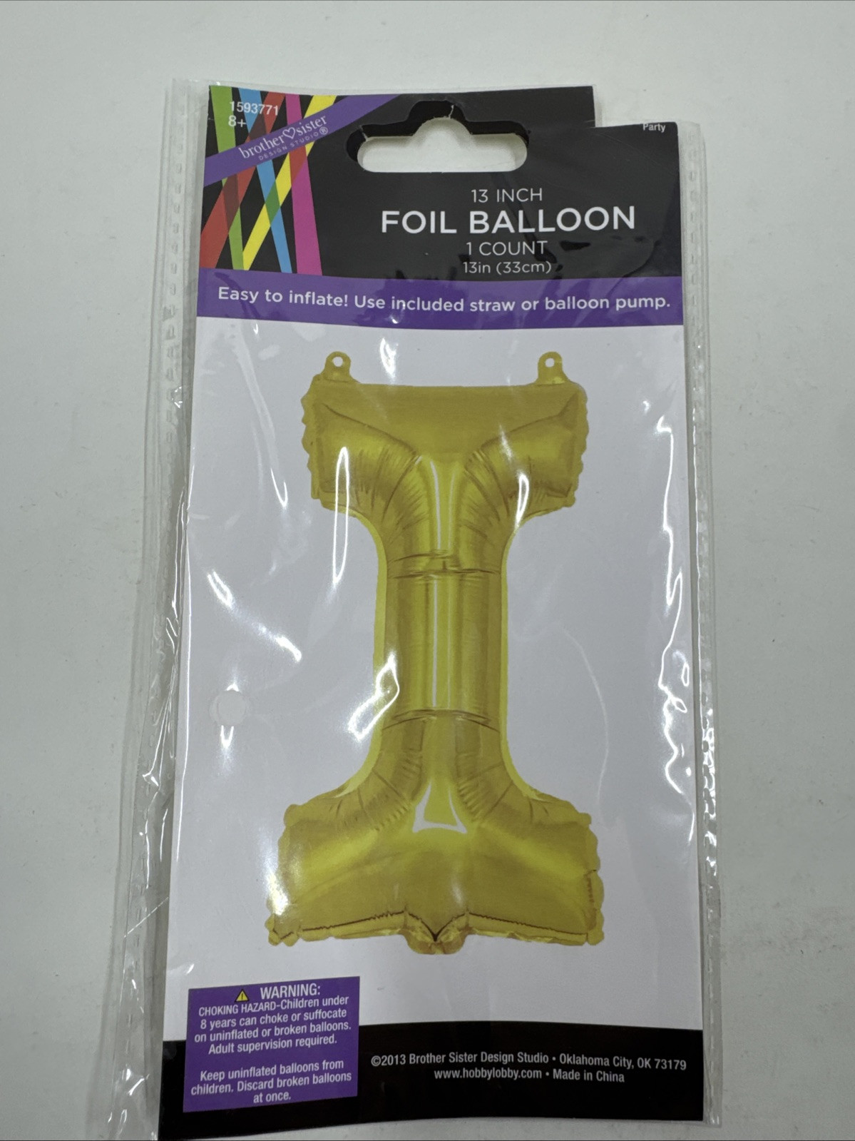 I Letter Anagram Foil Balloon 13 In Birthday Party Celebration