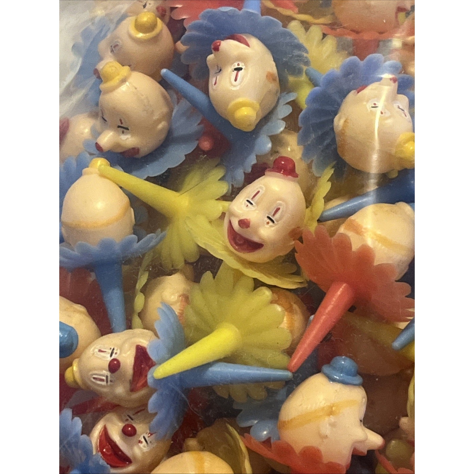 Vintage 80’s Wilton Derby Circus Clown Head Cake cupcake Toppers 83 Pieces