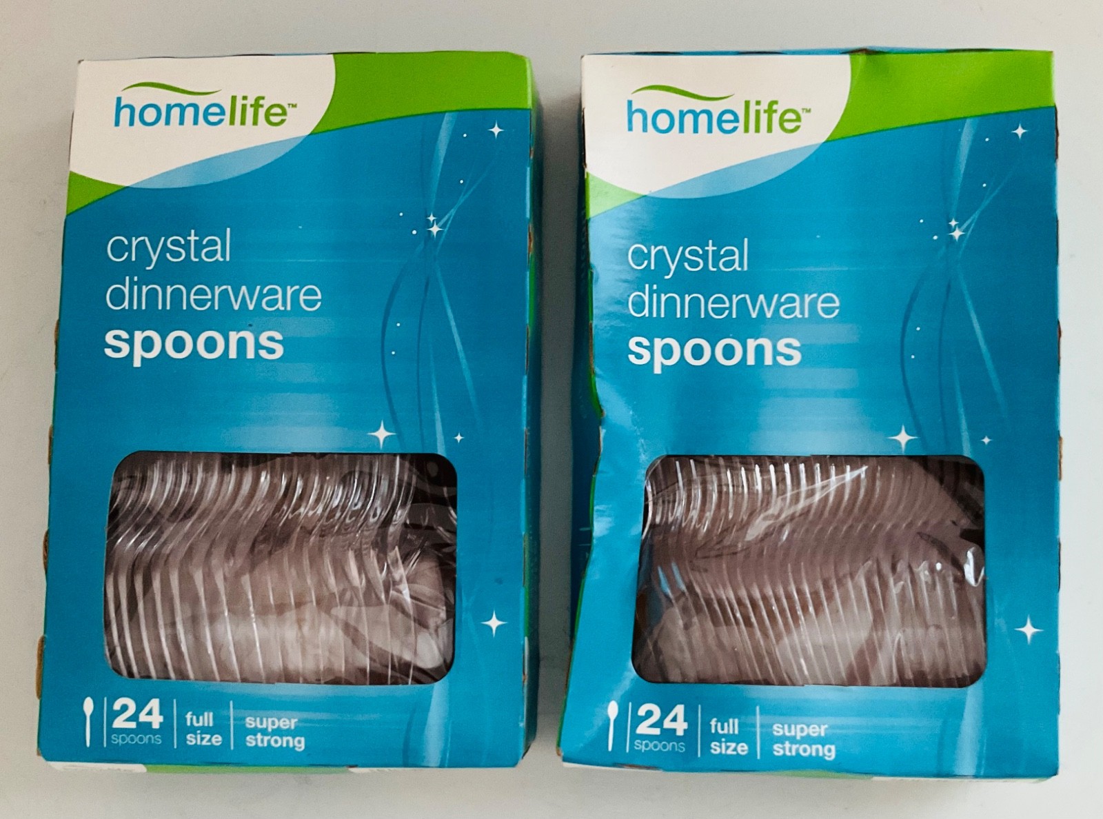 48 (2 x 24 Count) Clear Plastic Spoons Dishwasher Safe Super Strong Made in USA