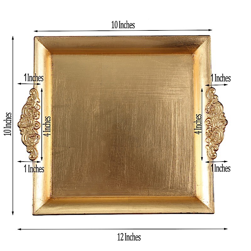24 GOLD 10″ Square with Embossed Rim Charger Plates Wedding Party Home Supplies