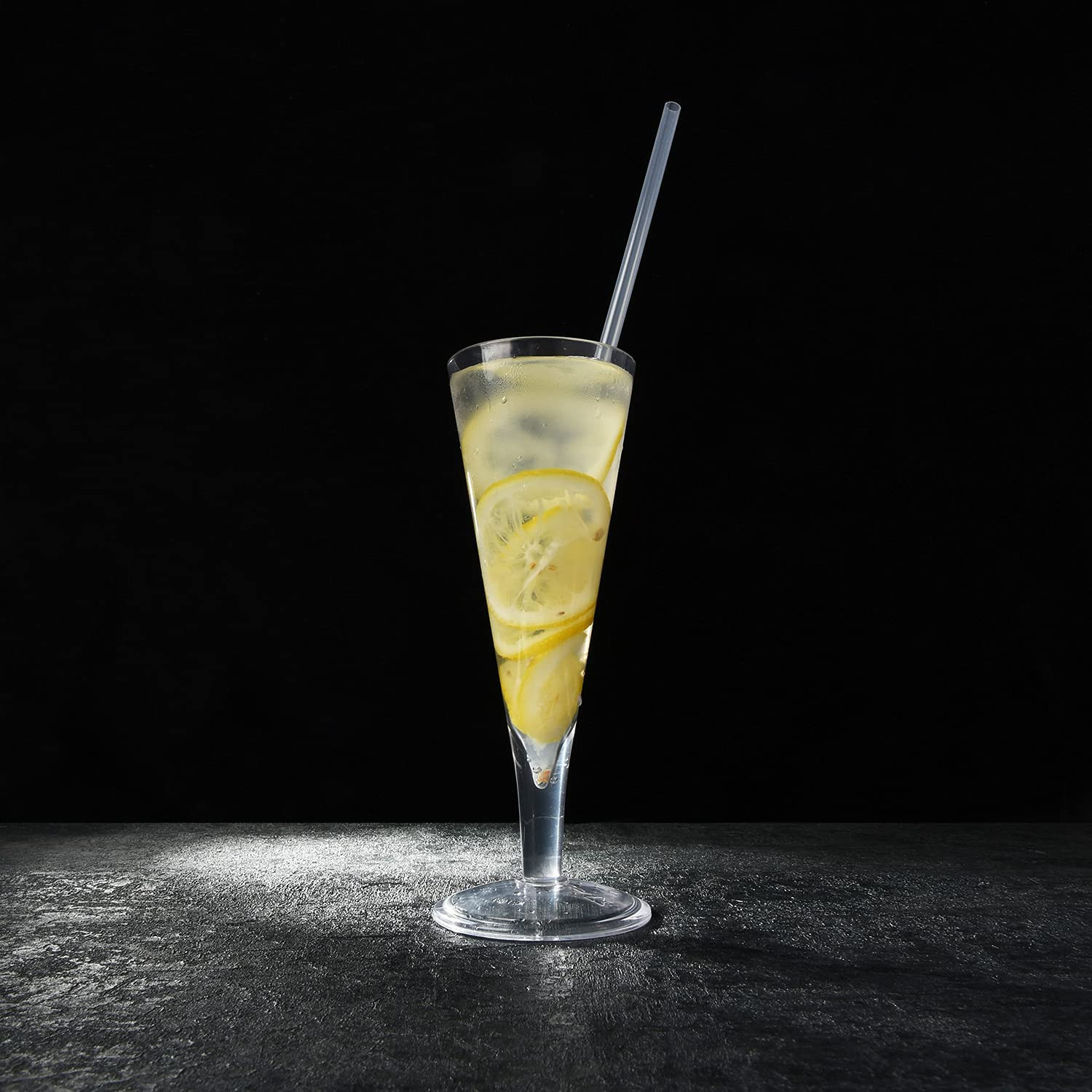 ALINK 12-Pack Reusable Hard Plastic Clear Straws, 10.5 in X 0.3 in Tumbler