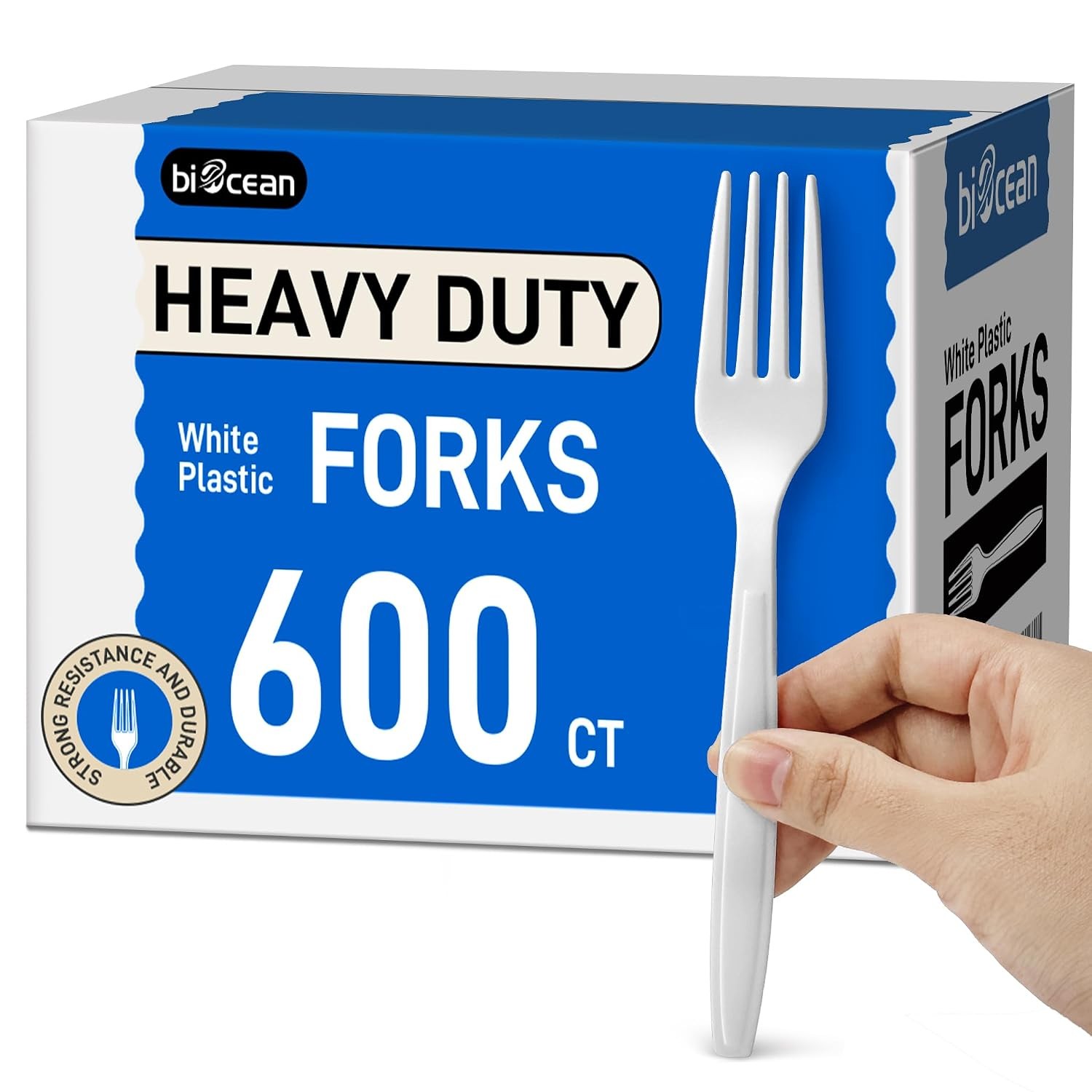 White Heavy Duty Disposable Plastic Forks Bulk Silverware Wholesale in Pack of