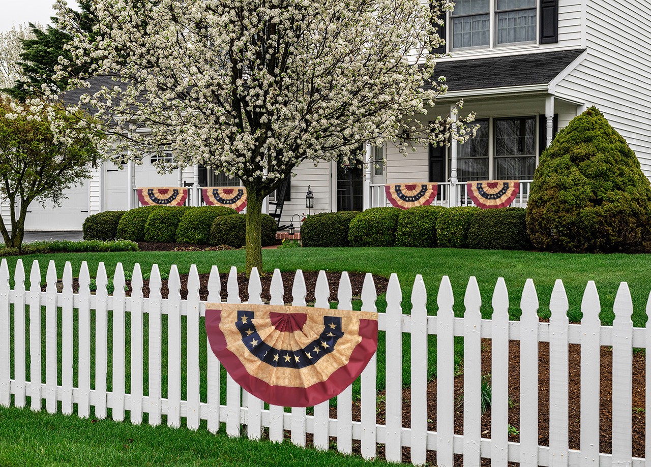 Briarwood Lane Tea Stained Patriotic Bunting 72″ x 36″
