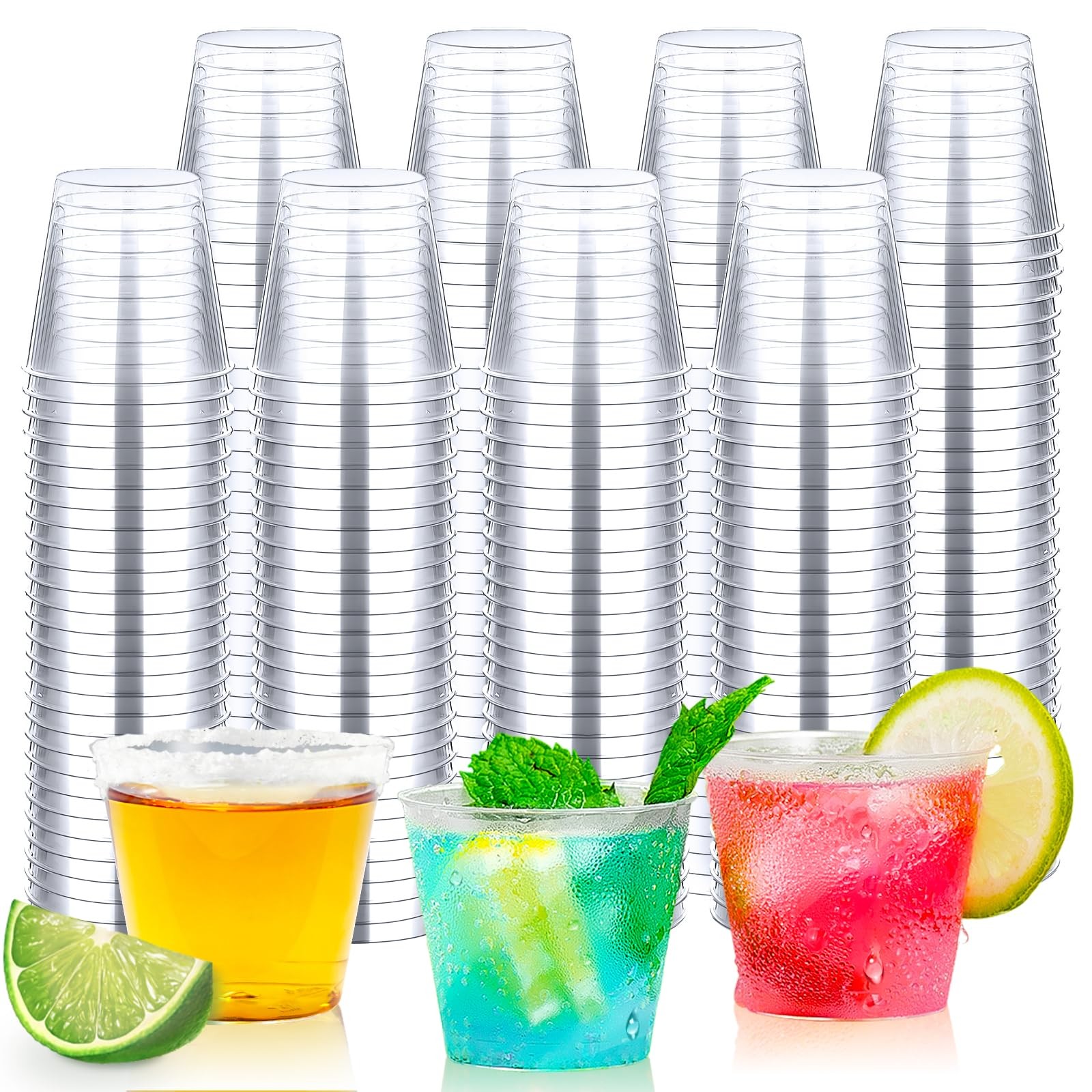 Shot Glasses, 500 Counts 1OZ. Disposable Plastic, Clear, Crack Proof, 1.0 Ounces