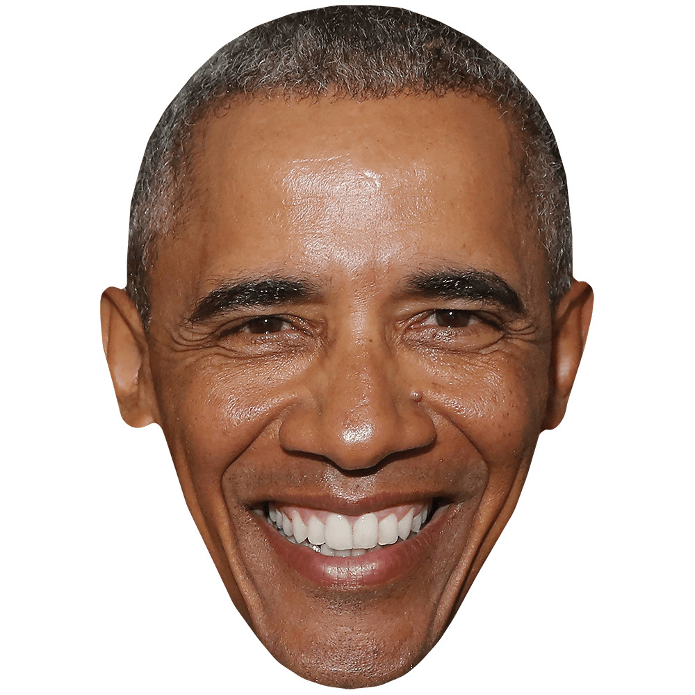 Barack Obama (Laugh) Celebrity Mask, Flat Card Face, Fancy Dress Mask