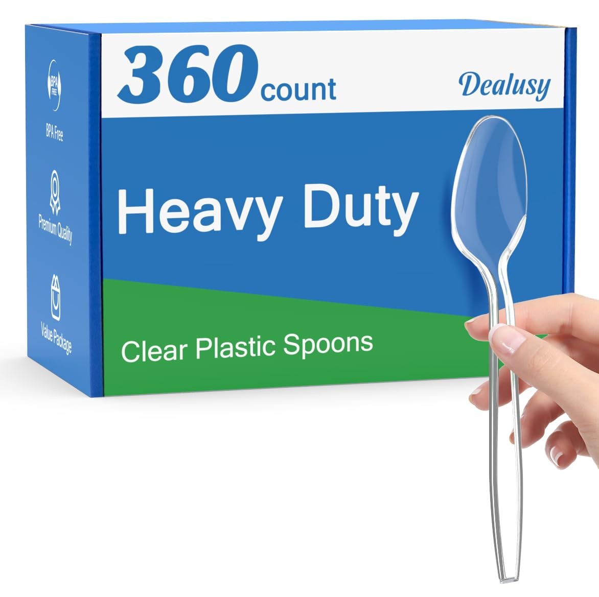 360 Count Clear Plastic Spoons Disposable, BPA-Free, Heat Resistant, Solid an…