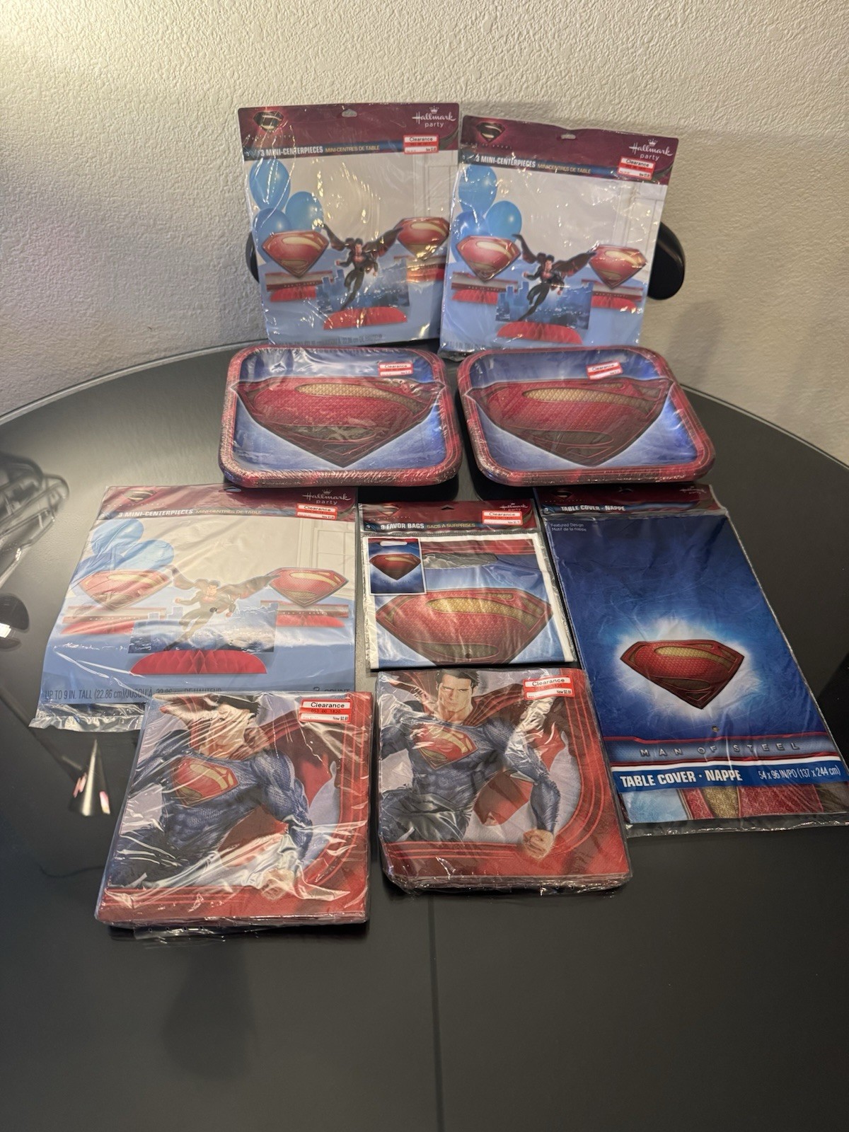 Superman Birthday Party Supplies Decoration Plates Napkins Table Cover Favor Bag