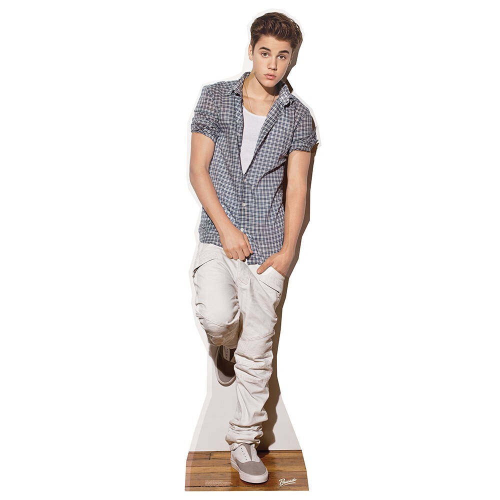 SC580 Justin Bieber Checker Shirt Cardboard Cutout Standup