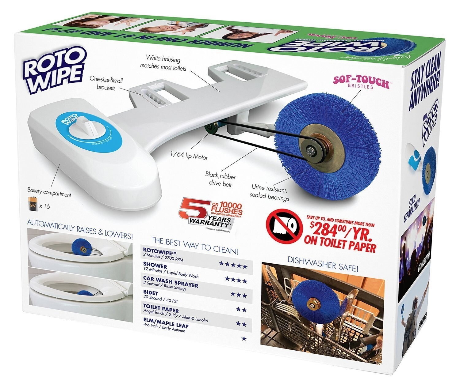 ROTO WIPE Prank Fake Gag Funny PARODY Joke Gift Box toilet paper insanity
