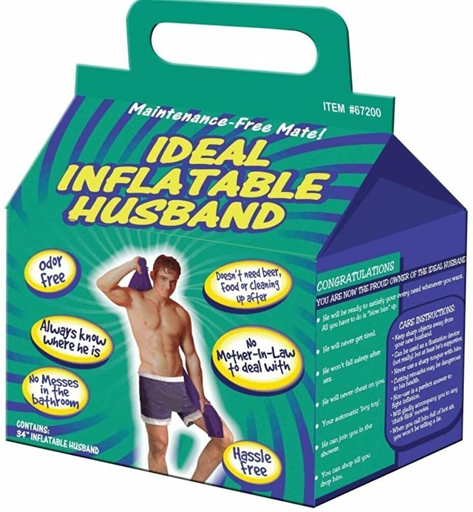 Inflatable Husband Bachelorette Party Gag Gift – Male Boyfriend Blow Up Toy Doll