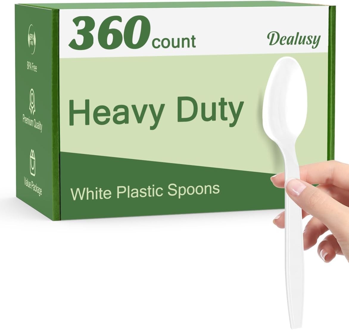 360 Count Clear Plastic Spoons Disposable BPA-Free Heat Resistant Solid