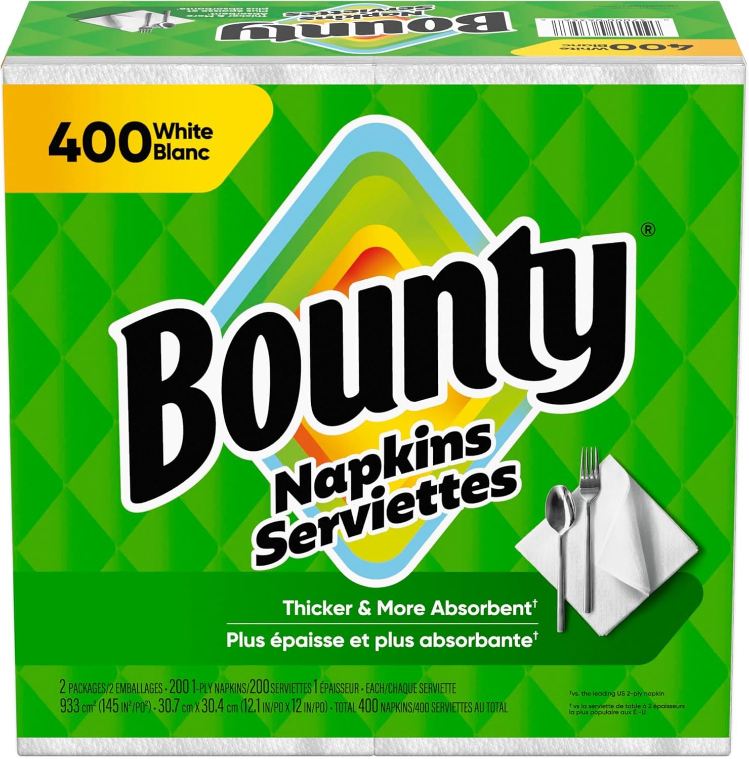 Bounty Paper Napkins, White, 400 Count 400 Count, White