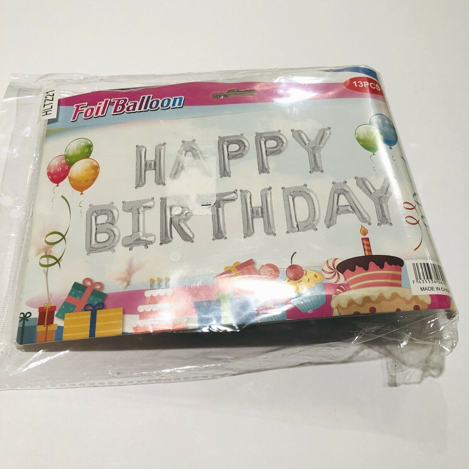 Happy Birthday Foil Letter Balloon Banner Party Decorations 13pcs Blue HLT721
