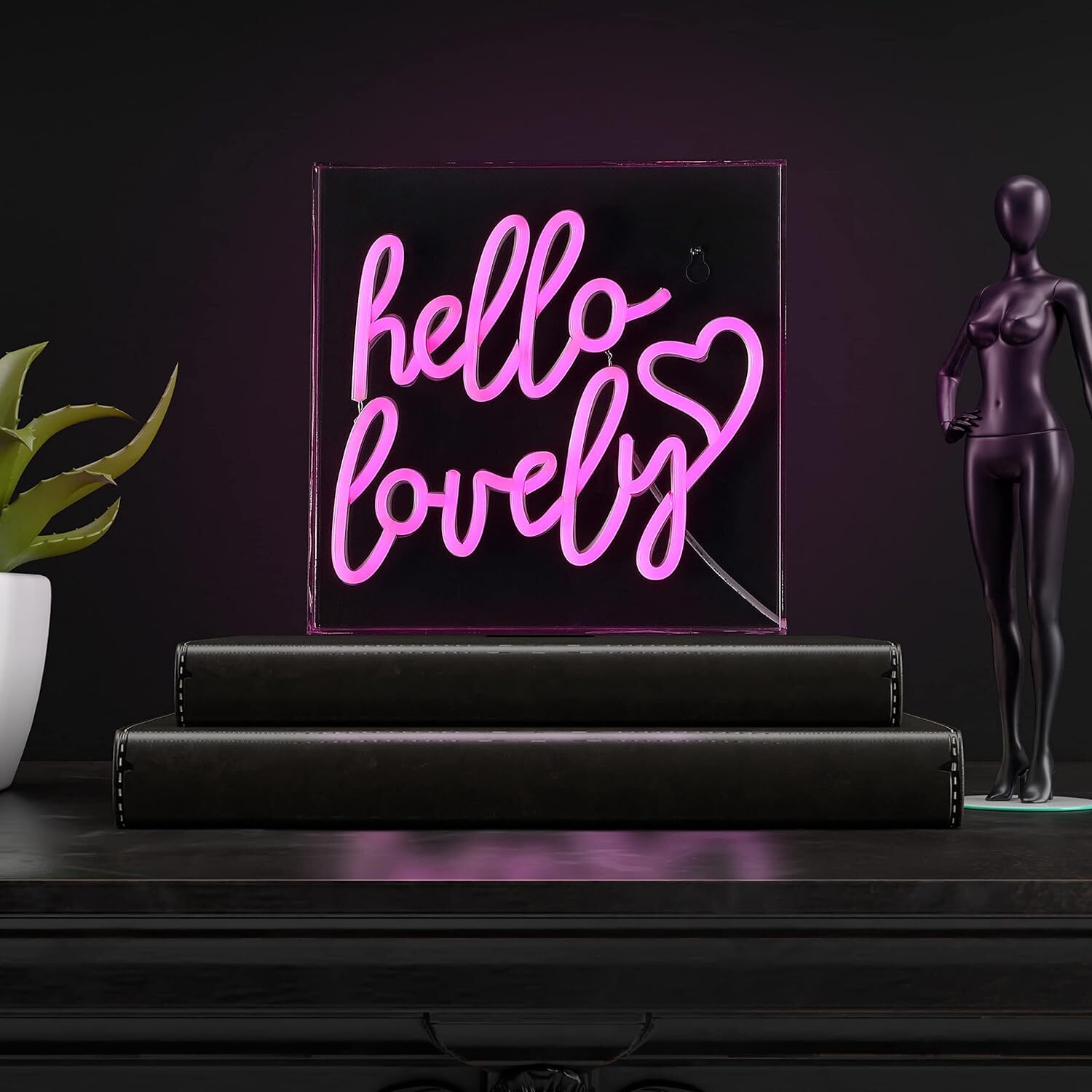 JONATHAN Y NEN1035A Hello Lovely 10″ Square Contemporary Glam 10″, Pink