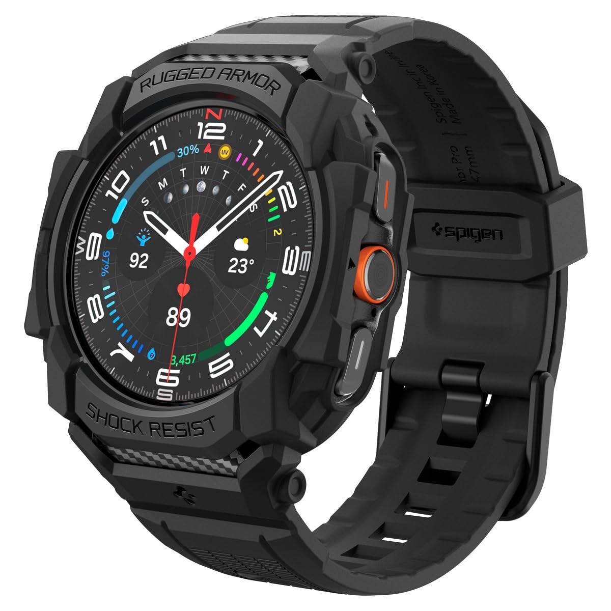 Spigen Rugged Armor Pro Designed for Samsung Galaxy Watch Ultra 47mm Case with B