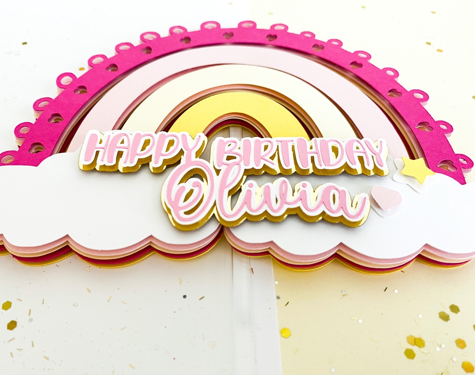 Custom 3D Rainbow Cake Topper, Rainbow Party, Custom name and age cake topper